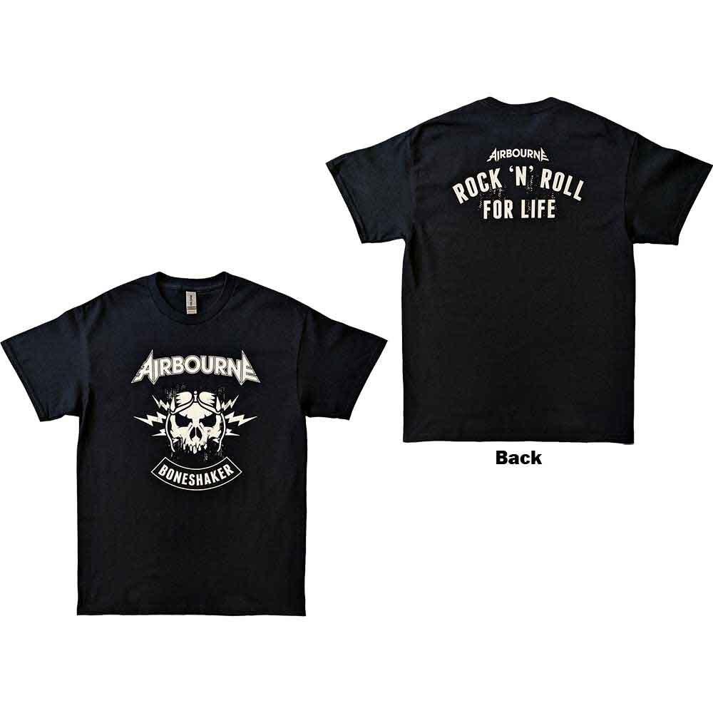 Airbourne R 'n' R Boneshaker T-Shirt Black New Unisex T-Shirt