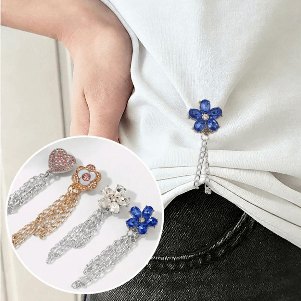 Legs Cuff Fixing Magnetic Clothing Clips With Chain Buttonless Clips Magnet Clothing Pins Scarf