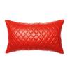 Lambskin Red Leather Cushion Cover | Decorative Throw Pillow Cases Cover for Living & Bedroom | Lumbar Rectangular Cushion Cover