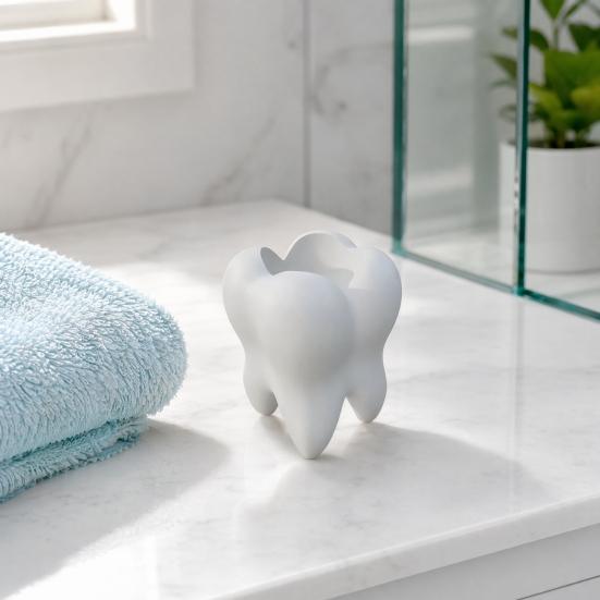 Multi-purpose Storage Box Tooth Shape Toothbrush Holders for Bathrooms, Creative Pen Holder Comfortable Grip Desktop, Decorative Home Decor