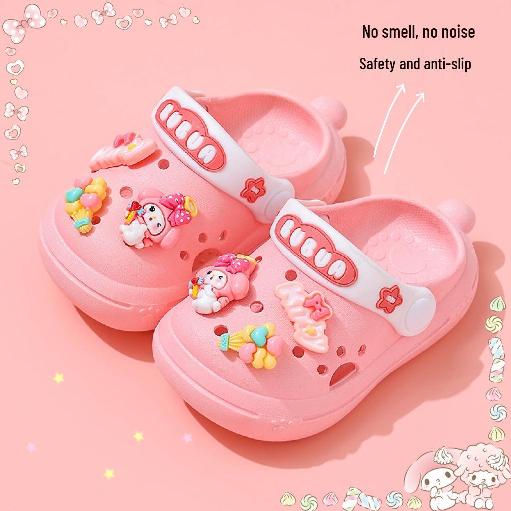 Летние мультяшные тапочки для девочек и малышей – Мягкая, нескользящая домашняя обувь