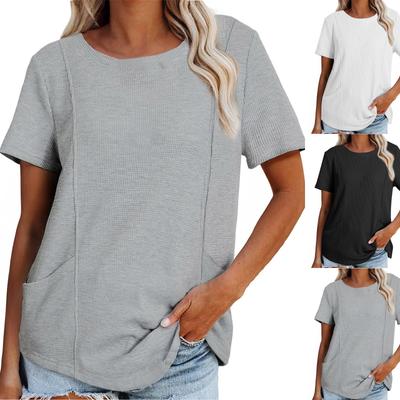 Женские рубашки с коротким рукавом и оборками, повседневные наряды, модная футболка, топ