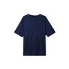 Uniqlo Однотонная футболка-пуловер Унисекс Топы Темно-синий 455364-69