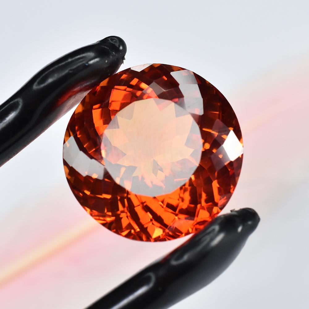 Natural Orange Sapphire Loose Gemstone 21.45 ct Unique Round Cut Stone September Birthday Birthstone