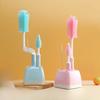 Silicone Bottle Brush for Children's Bottles, Silicone Bottle Brush Three-piece Set for Washing Pacifiers with Storage Rack
