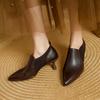 Fashion Women Pumps High Heel Genuine Leather 2025 Spring Summer Pointed  Toe Mature Working Shoes Woman Basic Office Lady Women Shoes