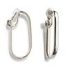Made In Japan Earrings Curved Oval Hoop Stud Simple Metal Large Soft Clip Resin Catch Nickel Free Silver [Melody Accessory] (PE-N181) (Earrings -