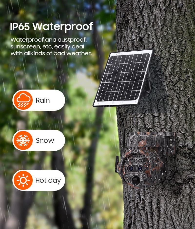 4G Camouflage Solar Outdoor Camera: 12x Zoom, HD AI, Full Color Night Vision, Forest Surveillance