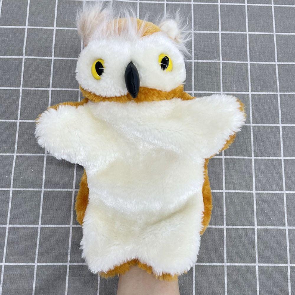 Plush Owl Hand Puppets Brown Baby Educational Toy Cute Finger Puppets  Kids