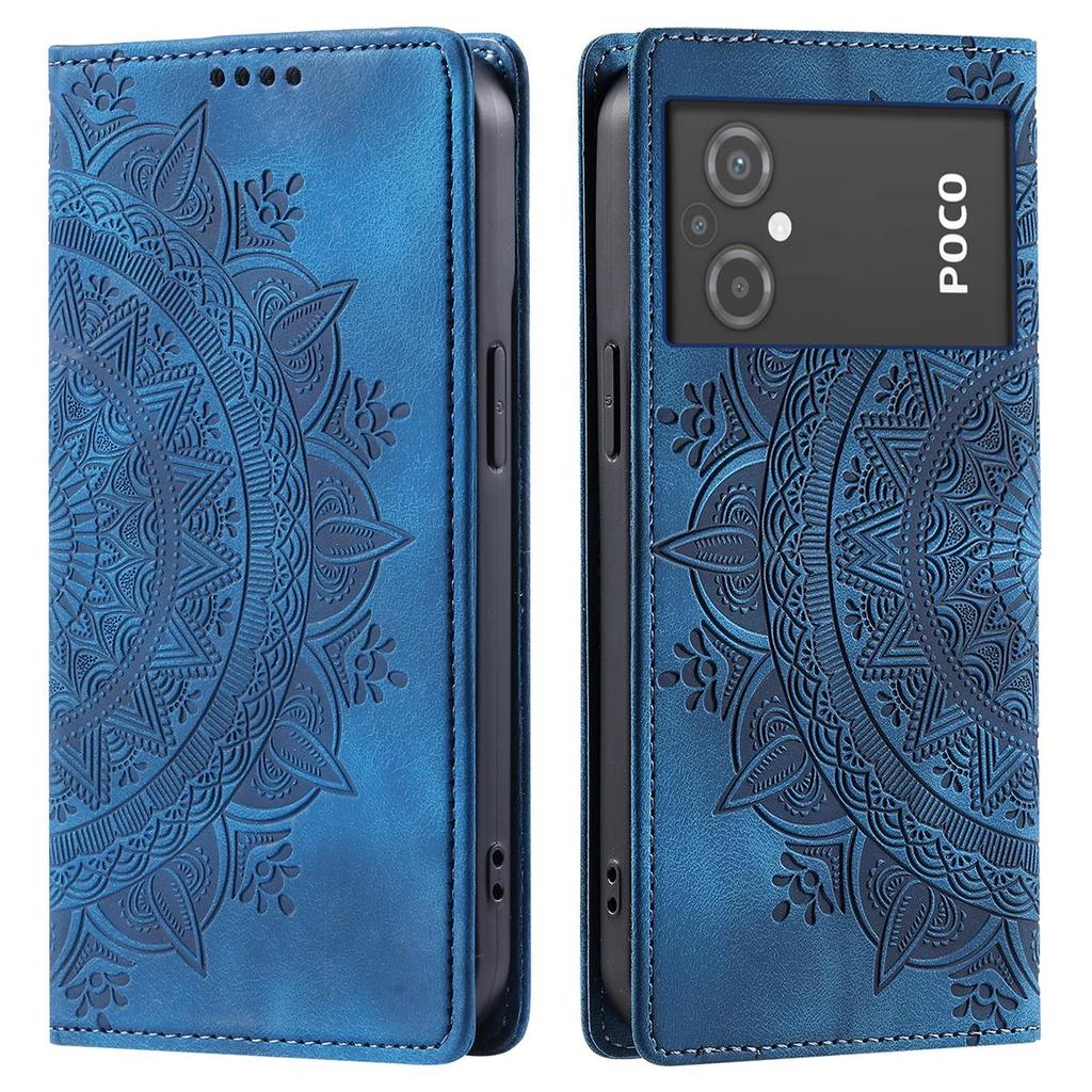 Для Xiaomi POCO M5, M4 5G Чехол-бумажник с откидной крышкой из ПУ-кожи с тиснением «Мандала», с магнитной застежкой