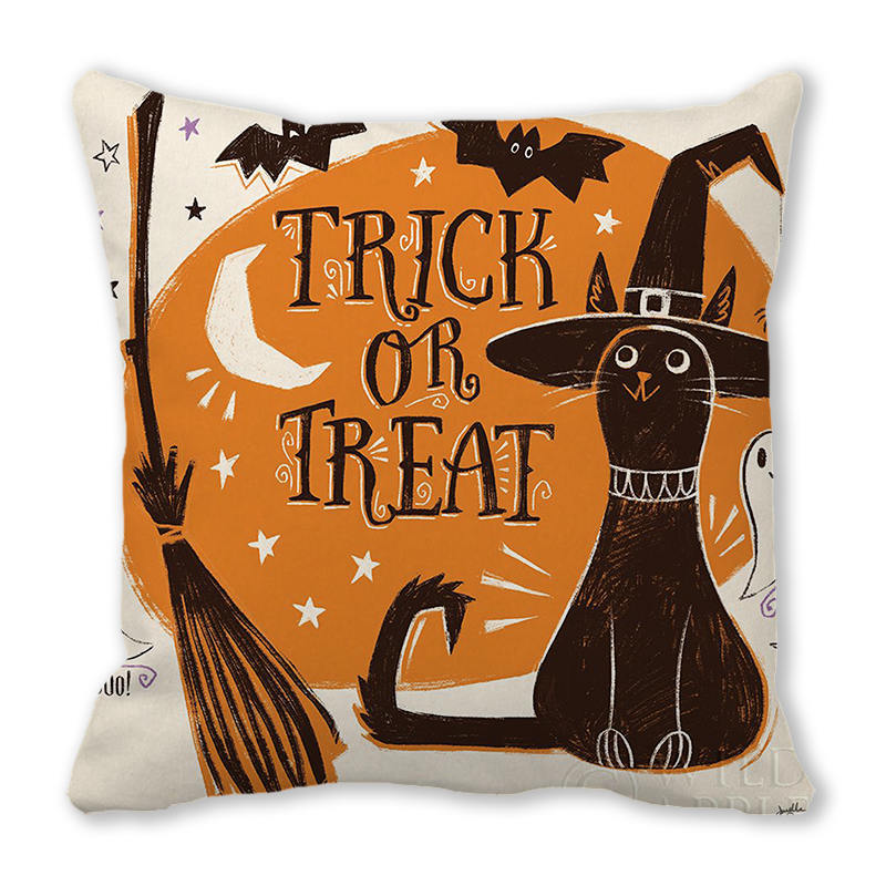 Хэллоуин ужас тыквенный принт наволочка для дома гостиная диван украшение квадратная полиэстеровая наволочка