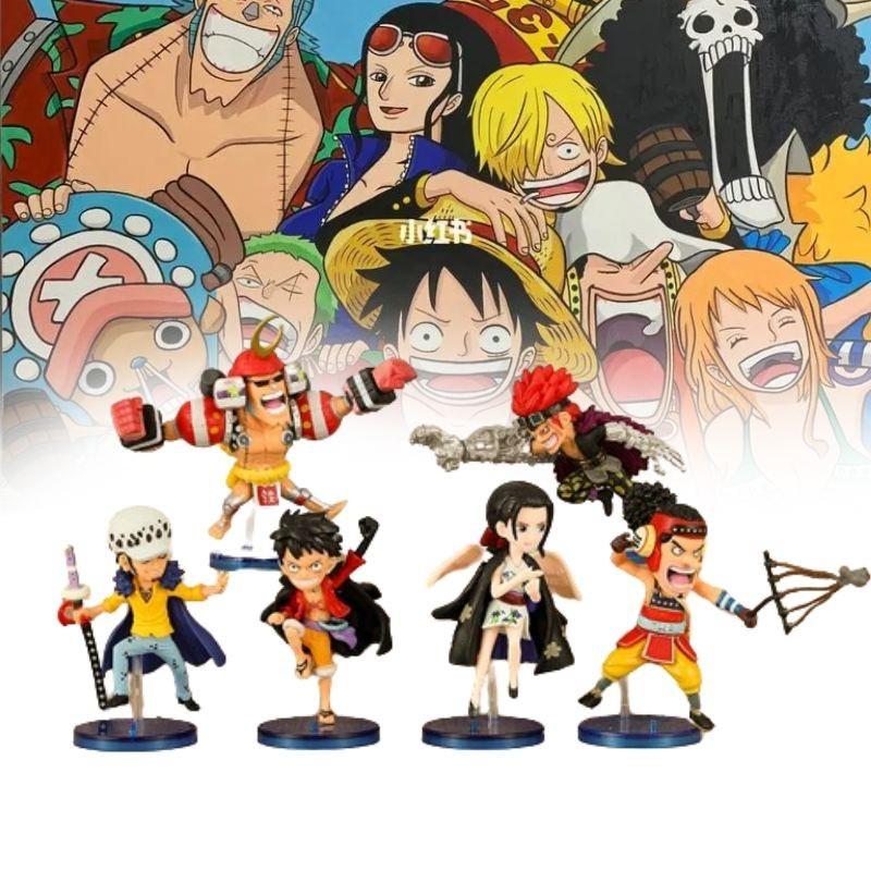 Набор фигурок One Piece ПВХ Аниме Мультфильм Луффи Робин Усопп Фрэнки Кид Фигурки 7 см Коллекционные