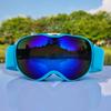 Children's sports snow goggles, sunglasses, anti-fog and windproof lenses, compatible with prescription lenses, for skiing, snowboarding, and