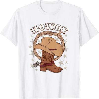 Американский Вестерн Howdy Снаряжение для Ковбоев и Ковбойш Howdy Смешные Ковбойские Сапоги Шляпа Техасское Родео Кантри Вестерн Футболка