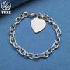 925 Sterling Silver Heart Shaped Bracelet Fashion Jewelry
