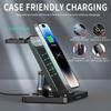 5 In 1 Wireless Charger Stand Foldable Clock RGB Night Light Fast Charging Station For iPhone15 14 13 12 Apple Watch Airpods Pro