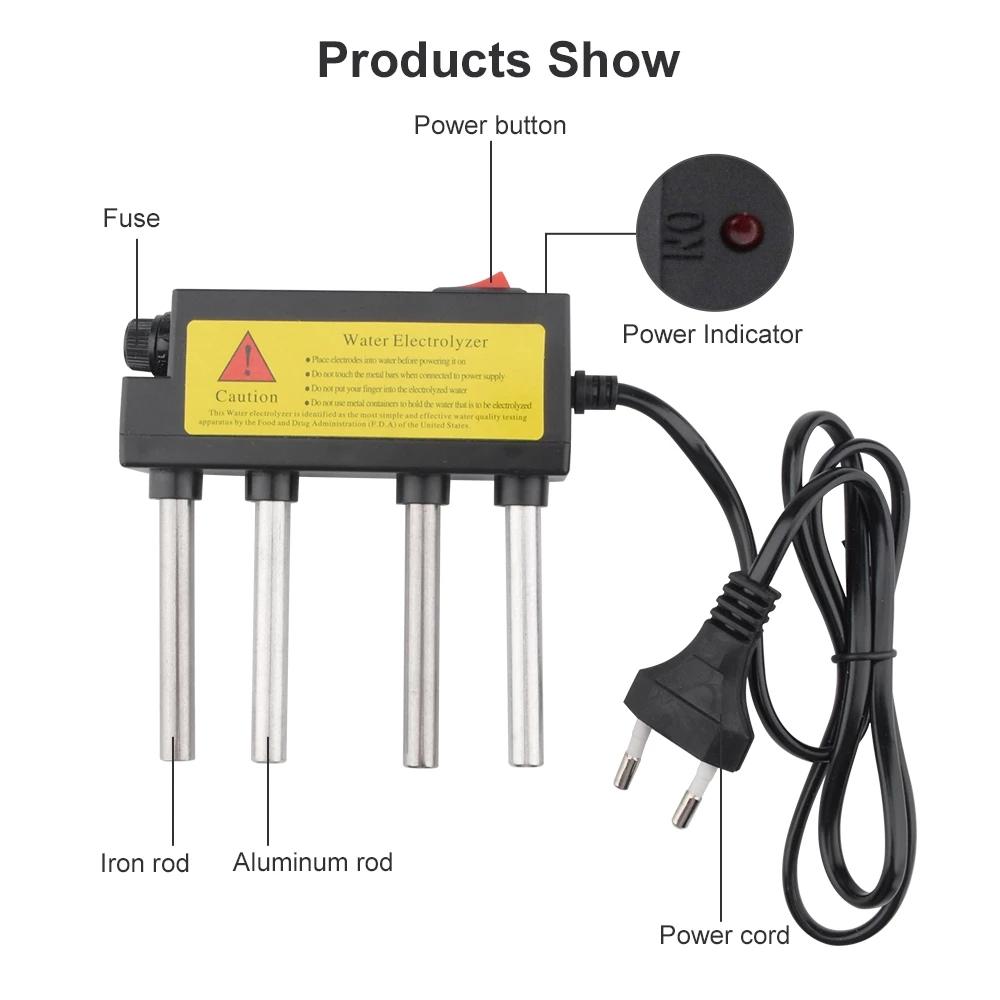 220 В переносной электролизер для проверки качества воды, электродный стержень премиум-класса, инструмент для электролиза, бытовой бассейн, TDS-тестеры