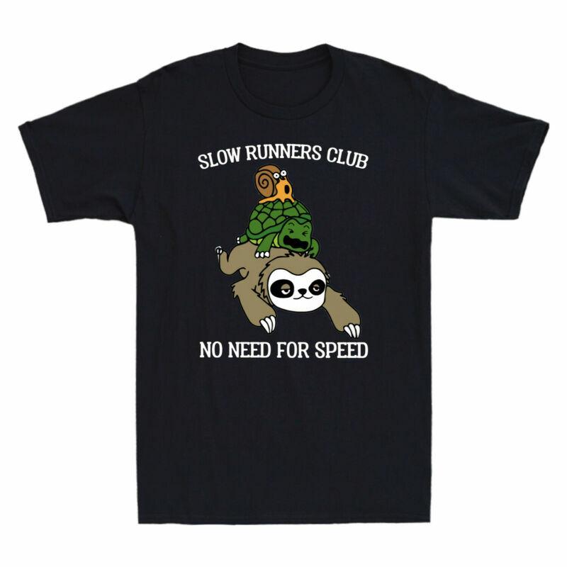 Turtle Snail Sloth Slow Runners Club No Need For Speed Novelty Unisexs T Shirt