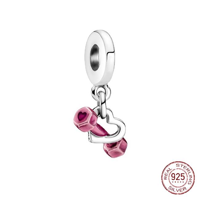 Новинка 2022 года, стерлингового серебра 925 пробы, розовая серия, кулон в виде бабочки, светлячка, изящные бусины своими руками, подходят для оригинального модного браслета, ювелирные изделия