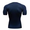 Мужские компрессионные футболки для бега, быстросохнущая футбольная майка для фитнеса, плотная спортивная одежда для спортзала, спортивная рубашка с короткими рукавами, дышащая