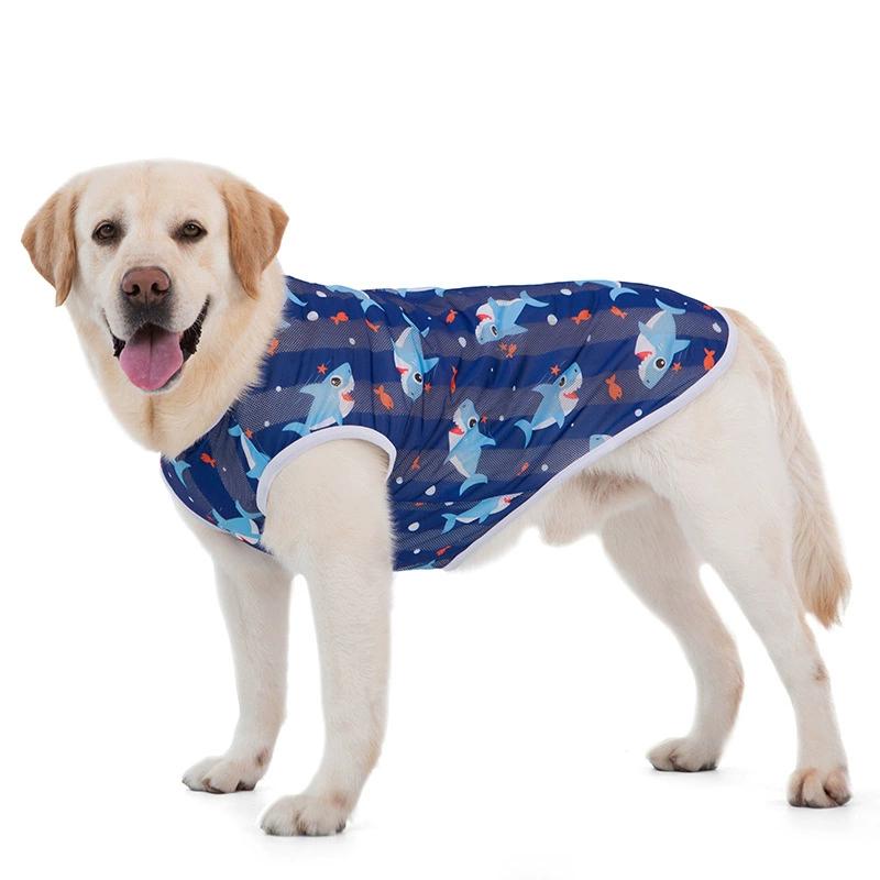 Breathable Summer Pet Dog Clothes For Large Dogs Cool Dog Shirts With Printed Pattern Cooling Dog Vest Sleeveless Jacket For Dog