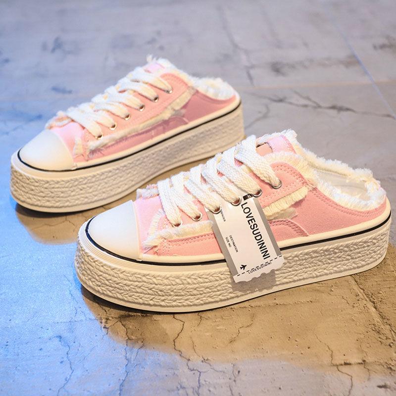 Обувь Холщовая Платформа Женские Мюли Тапочки и Женские Сандалии с Ремешком Розовые Слайды Высота Топ Дизайн Дизайнерский Люкс 39 Vip