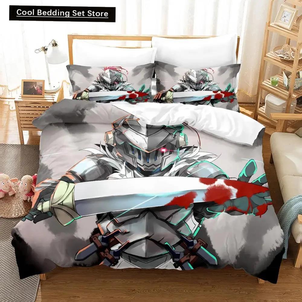 Comforter 3D Anime Goblin Slayer Bedding Set Bed Set Comforter King Queen Size Boys Adult Bedding Set