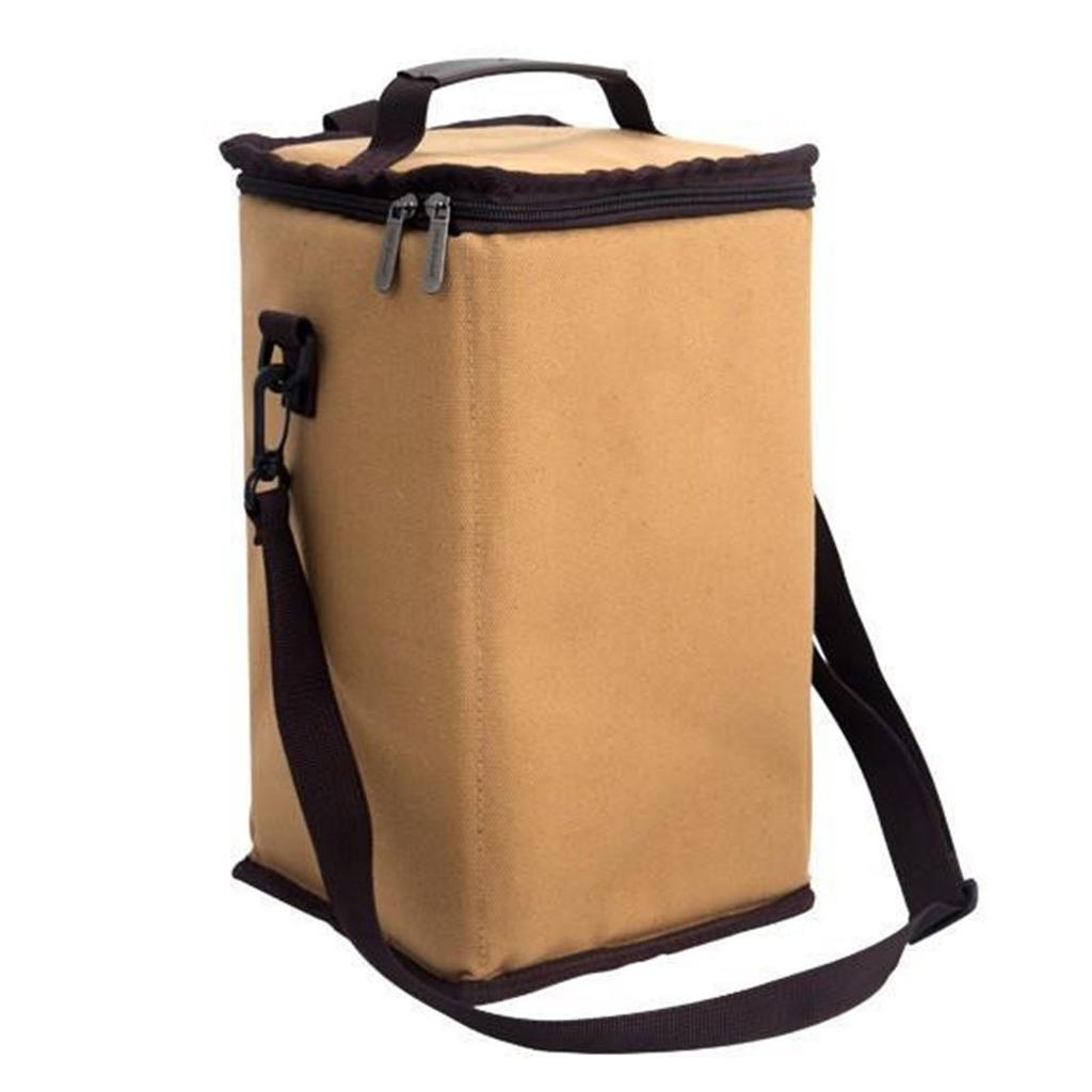 Сумка для хранения кемпингового фонаря Холщовая Большая вместимость Сумка для уличной кемпинговой лампы со съемным плечевым ремнем Маленькая квадратная