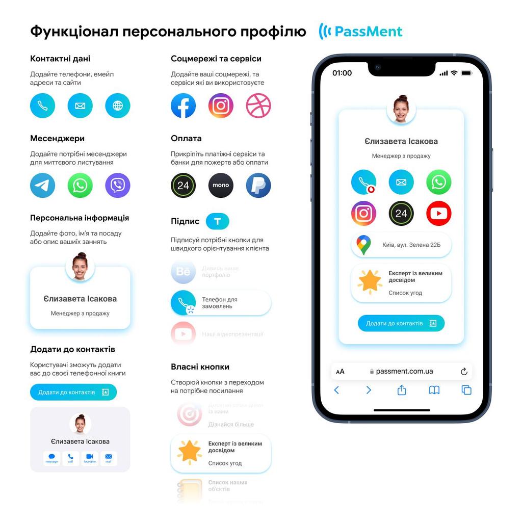 Белый бесконтактный СмартСтенд с чипом NFC умная электронная цифровая подставка для ресепшена PassMent