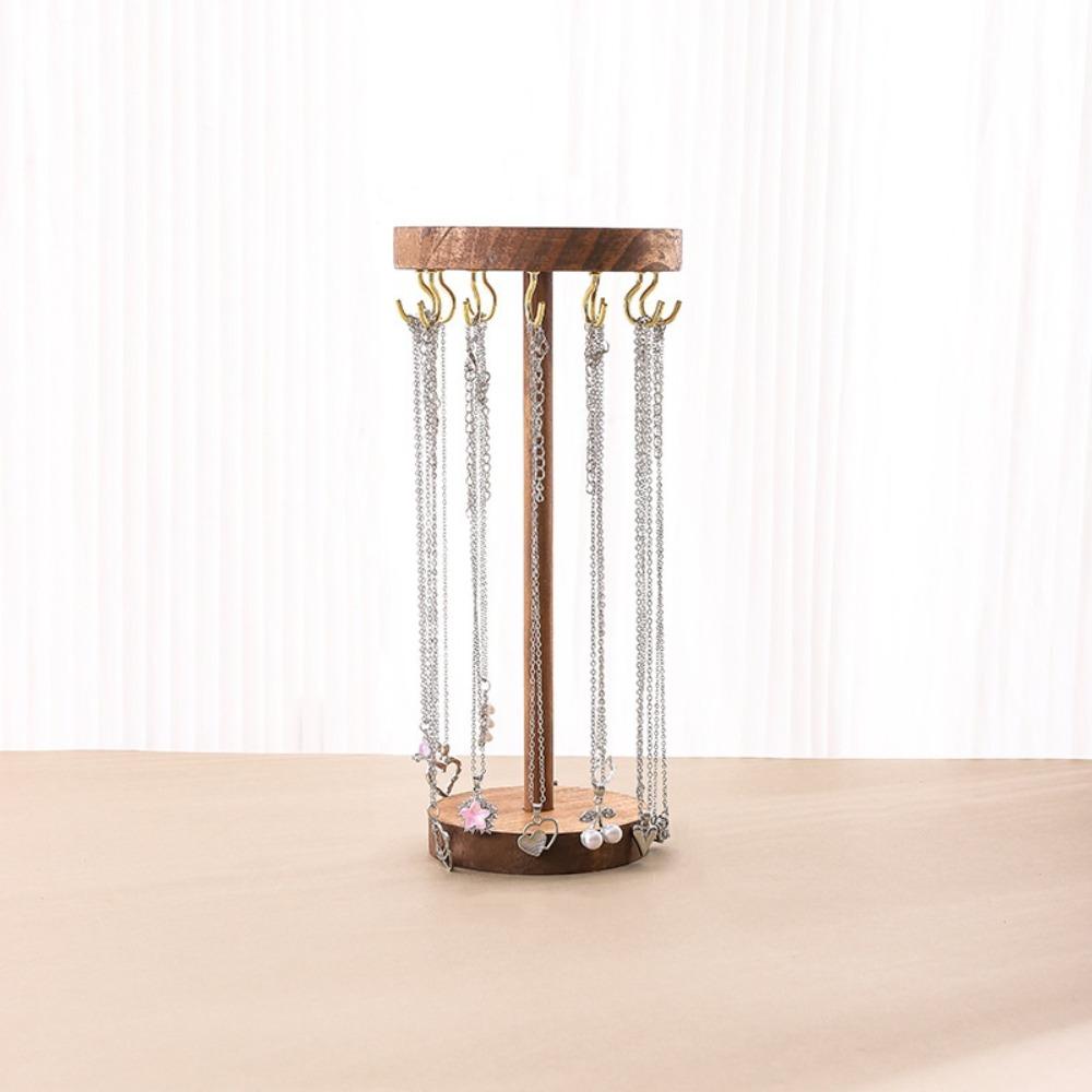 Подставка для ювелирных изделий из цельного дерева, подвесная стойка для хранения ювелирных изделий, подвеска на цепочке