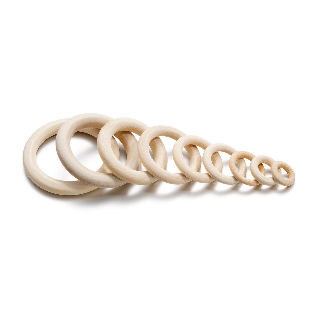 Круглые кольца из натурального дерева для сумок и браслетов DIY - Декоративные подвесные кольца ручной работы.