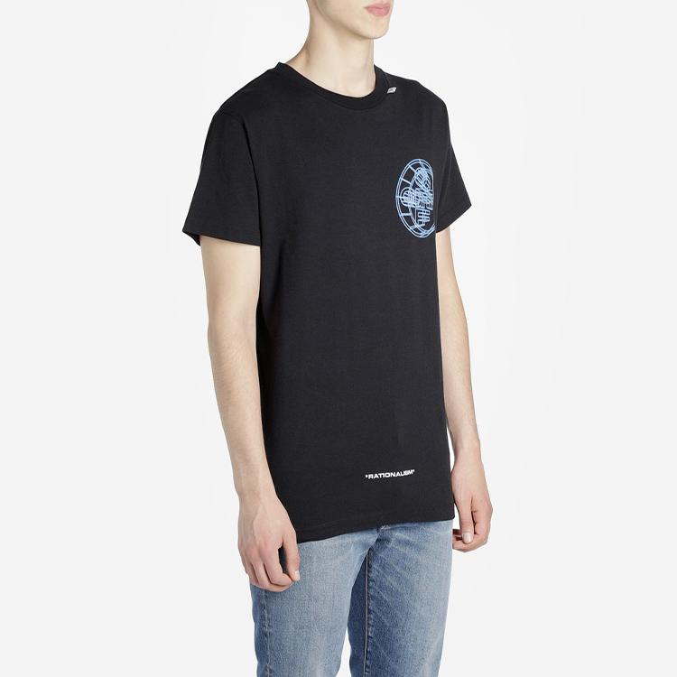 Off-White SS20 Футболка с коротким рукавом и буквенно-цифровым принтом логотипа, мужские топы, черная OMAA027R201850031088