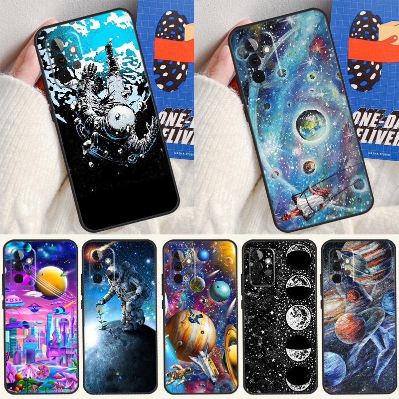 Чехол для телефона Samsung Galaxy A53 A33 A13 A54 A34 A14 A55 A35 A15 A05 A06 A16 A22 A32 A52 с изображением Луны, Звезд, Космоса