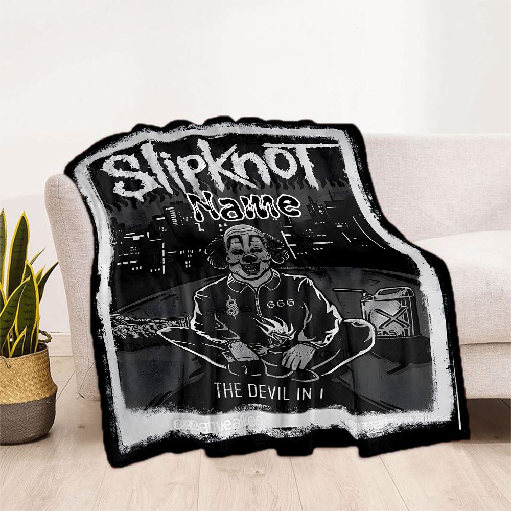 Slipknot: Devil Within Customize Text Blanket Gift Customizable Blanket Durable Comfort Throw For Livingroom Living Room Office Seaside