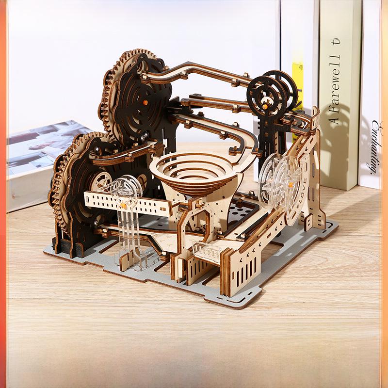 3D Mechanical Rolling Ball Puzzle Model - Educational Wooden Toy for Children