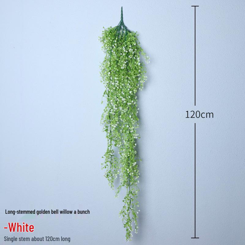 Golden Bell Willow Artificial Trailing Flower Vine for Indoor Wall Decoration