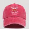 1pc Retro Washed Printed Baseball Cap Forwomen,60Th Anniversary Gift,summer Outdoor Leisure Walking Sun Hat for Party,daily Wear