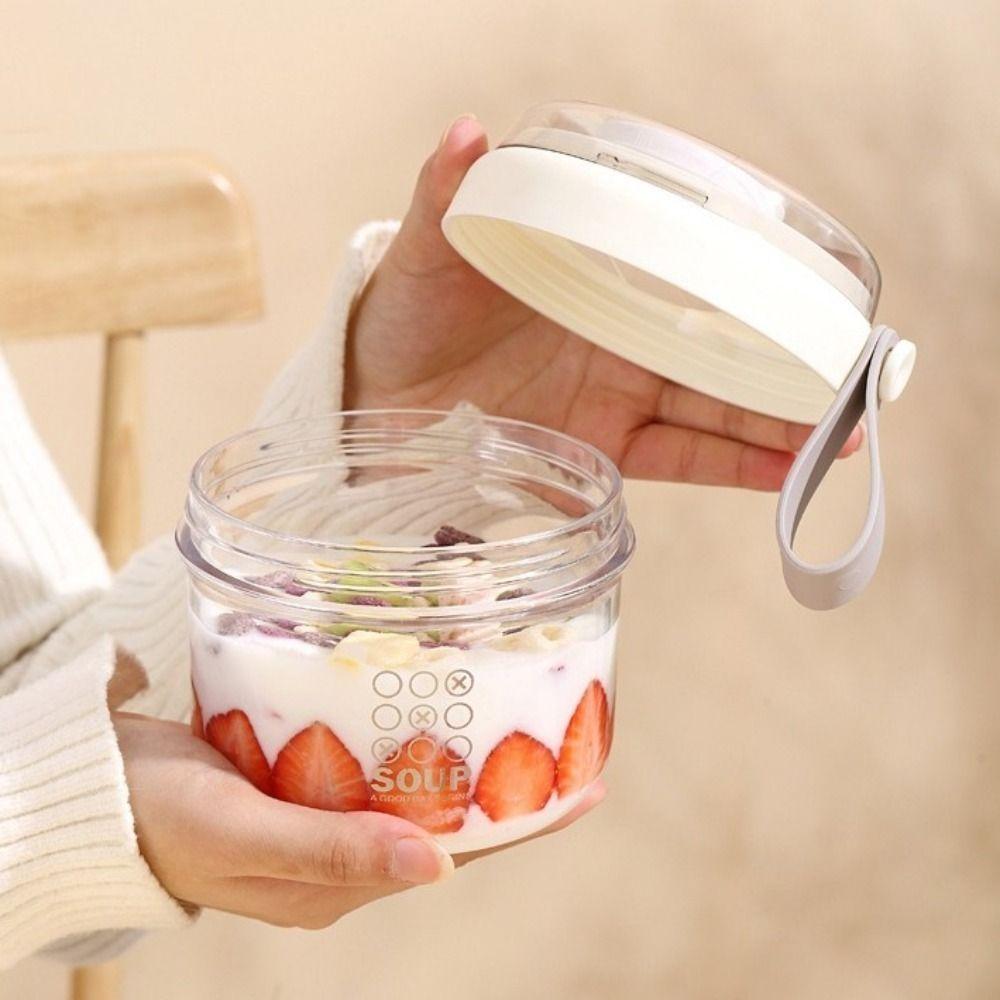 650ml Salad Containers Portable Overnight Oatmeal Cup Reusable Yogurt Cups Student