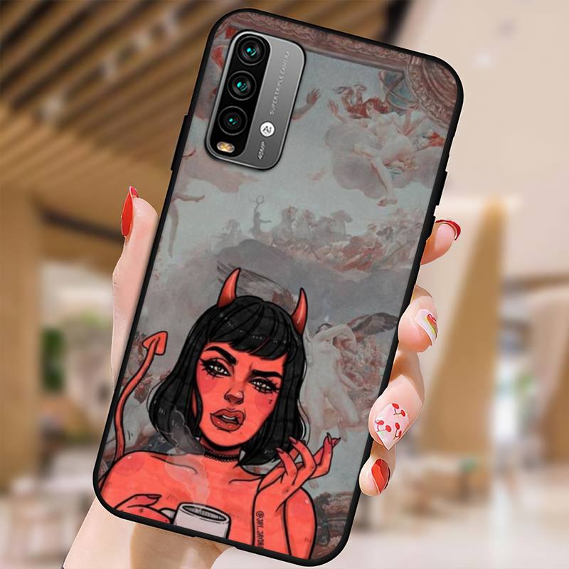 Эстетический чехол для телефона Devil Woman Bad girl для Xiaomi9 10 11PRO LITE Redmi NOTE7 8 9 10A PRO K40 Poco3 Shell