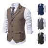 Suit Vest Slim Fit Dressing Male Casual Lapel Pockets Waistcoat for Hiking