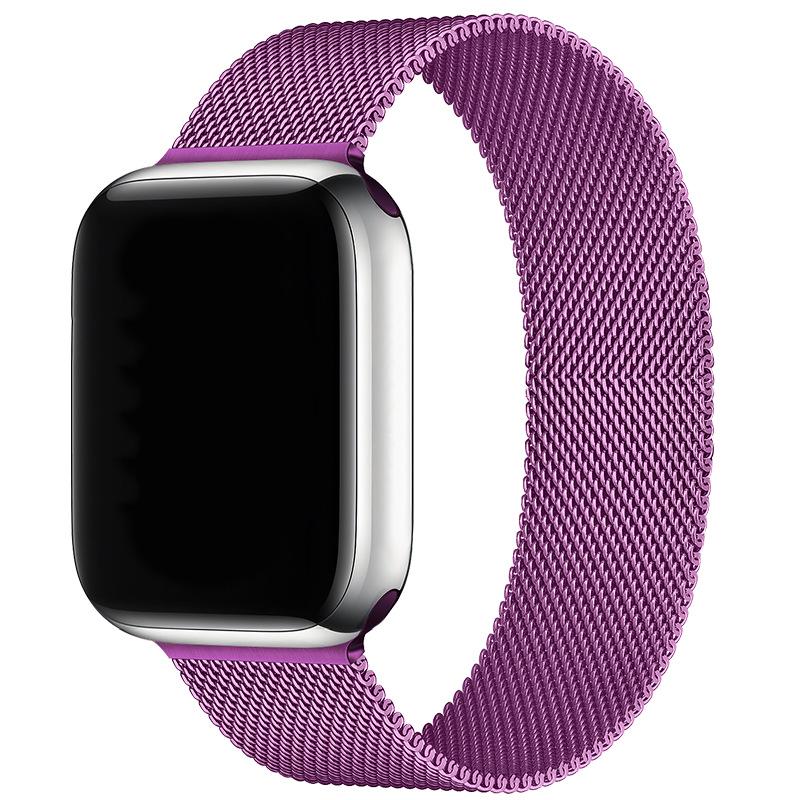 Совместим с Apple Watch S10 Магнитный стальной миланский ремешок для iWatch 5-9 SE.