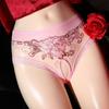 Women Panties Low Waist Triangle See-through Thin Solid Color Plus Size