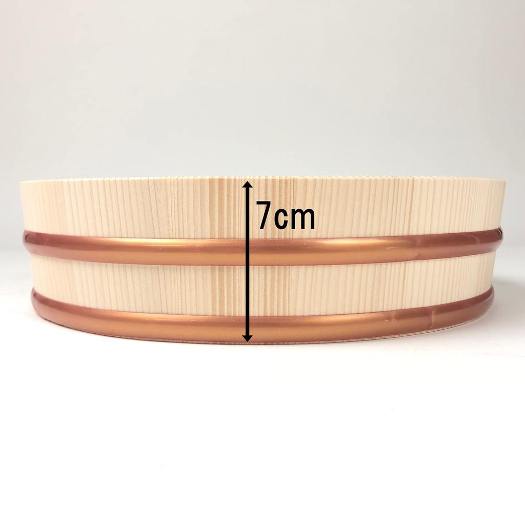 Tachibana Container Sushi Sushi Natural 27cm Wide x 27cm Deep x 7cm 3 Cups Plastic Made in Japan Tub, Hand-Rolled Set, Wood, High, Approx. (SP