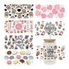 Waterproof 3D UV DTF Transfer Stickers Coffee Printed Transfer Cup Stickers 16oz Cup Wraps