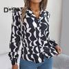 Women's Button Down Shirt Casual Long Sleeve Lapel Top Loose Printed Streetwear Clothing for Work Party Vacation Travel