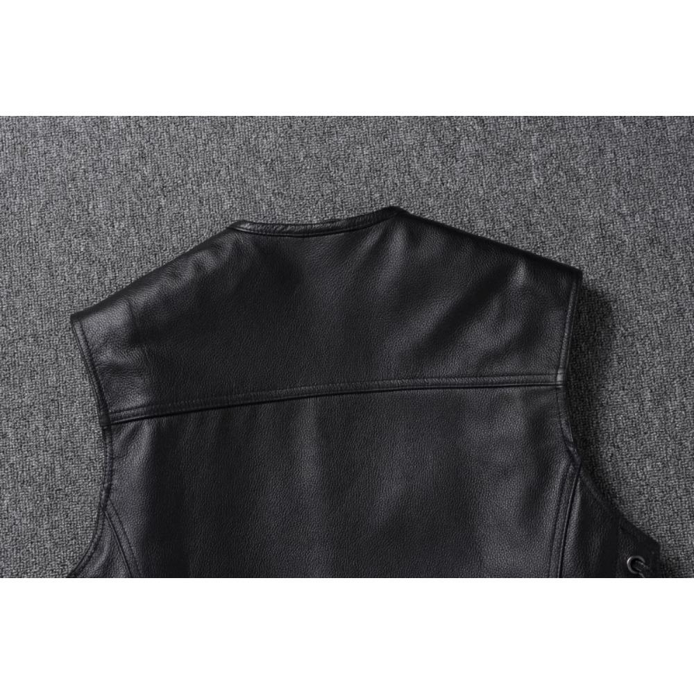 Китайский размер мужской кожаный жилет 100% коровья кожа мотоциклетный жилет байкерские кожаные жилеты мото кожаный жилет азиатский размер M-6XL M435