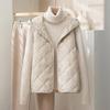 Down Cotton Sleeveless Hooded Jacket Vest Autumn and Winter New Fashion Vest Loose Warm Cotton Jacket