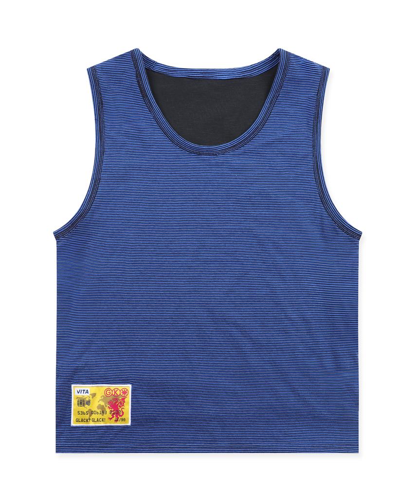 GLACK Gt186 Slope Reversible Stripe Sleeveless (Black/Navy)