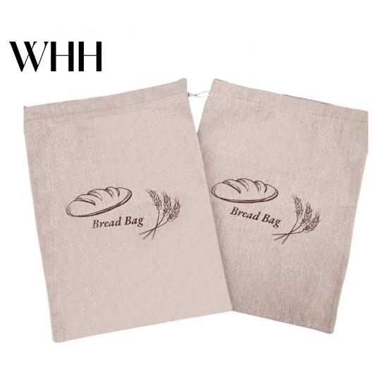 Natural Linen Bread Bag Homemade Storage Pouch Single-layered Food Grade Large Capacity Drawstring Fresh-keeping Sealing Reusable with Liner
