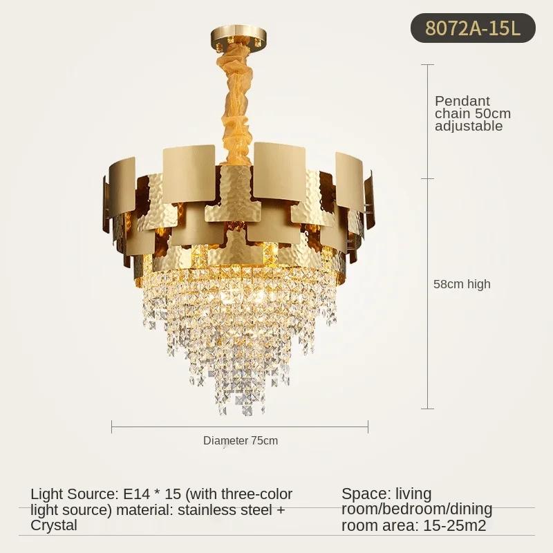 Светодиодные подвесные светильники e14 Postmodern Golden Crystal из нержавеющей стали. Подвесной светильник, подвесной светильник Lampen Lustre для фойе